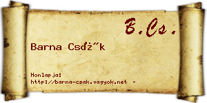 Barna Csák névjegykártya
