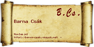 Barna Csák névjegykártya